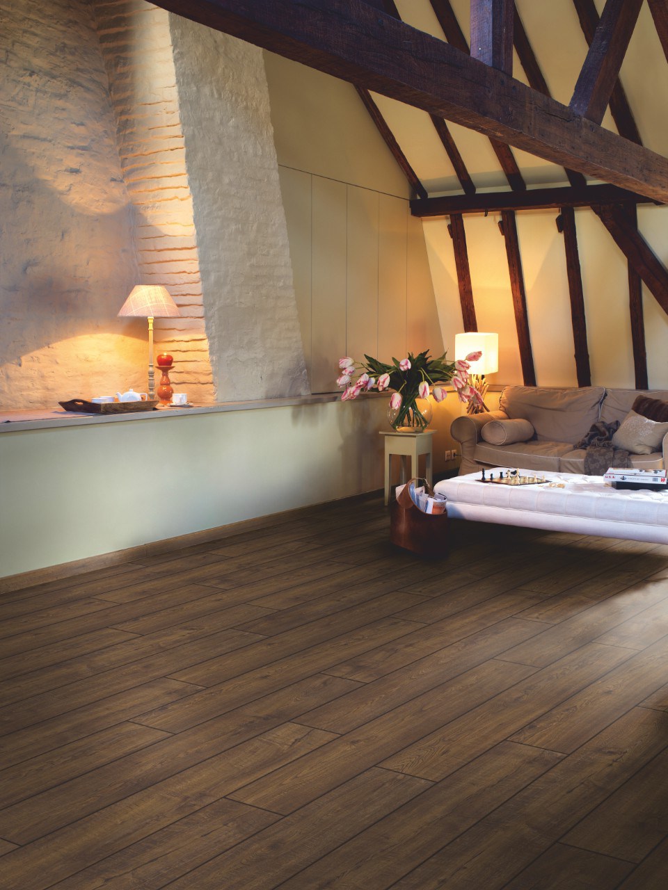 Ламинат Quick Step Impressive Ultra Дуб Деревенский IMU1851 1380×190×12 фото в интерьере